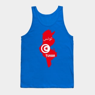 Tunisia flag & map Tank Top